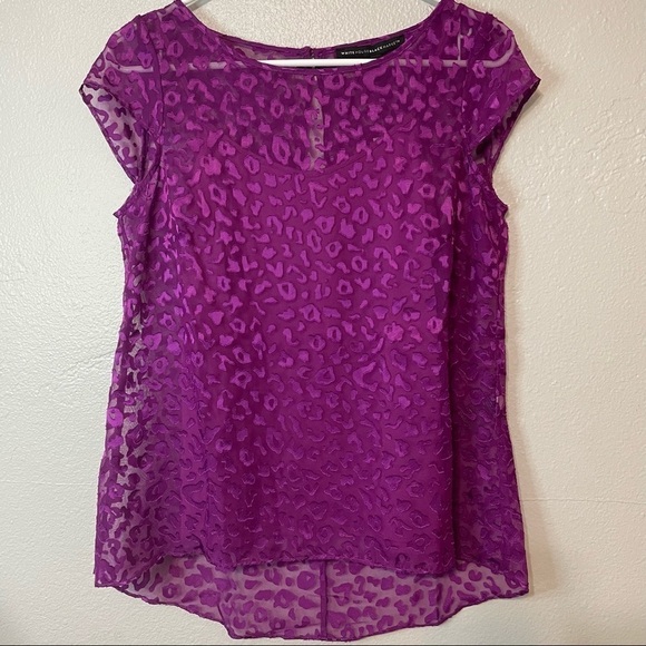 White House Black Market Purple Leopard Top NWT​​​ - Picture 3 of 8